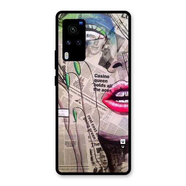 Newspaper Girl Art Glass Back Case for Vivo X60 Pro