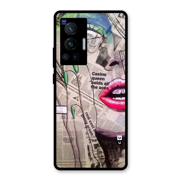 Newspaper Girl Art Glass Back Case for Vivo X70 Pro