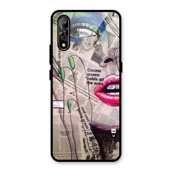 Newspaper Girl Art Glass Back Case for Vivo Z1x