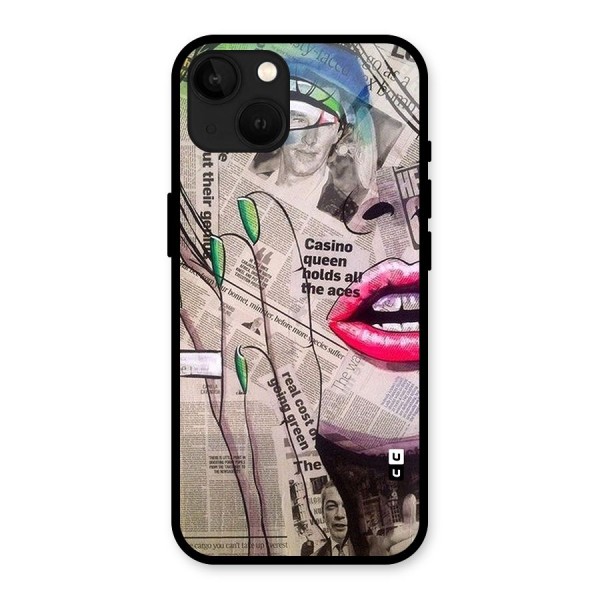 Newspaper Girl Art Glass Back Case for iPhone 13