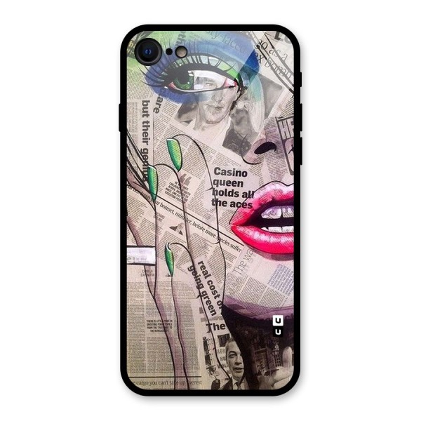 Newspaper Girl Art Glass Back Case for iPhone 8