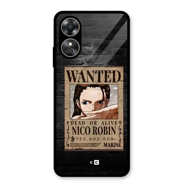 Nico Robin Wanted Glass Back Case for Oppo A17