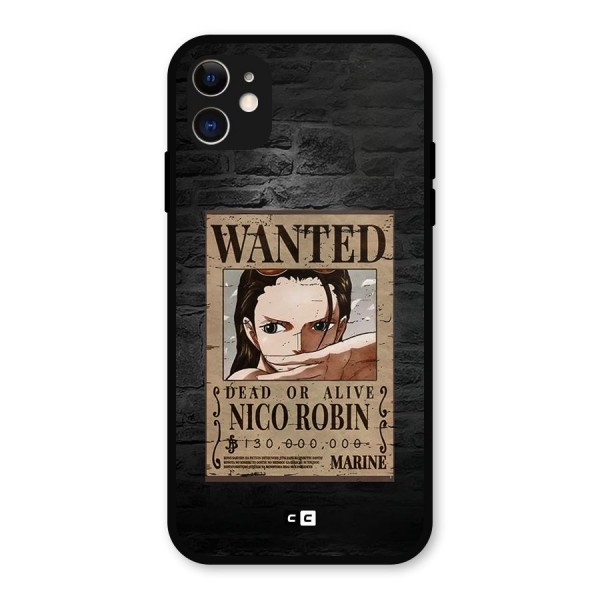 Nico Robin Wanted Metal Back Case for iPhone 11