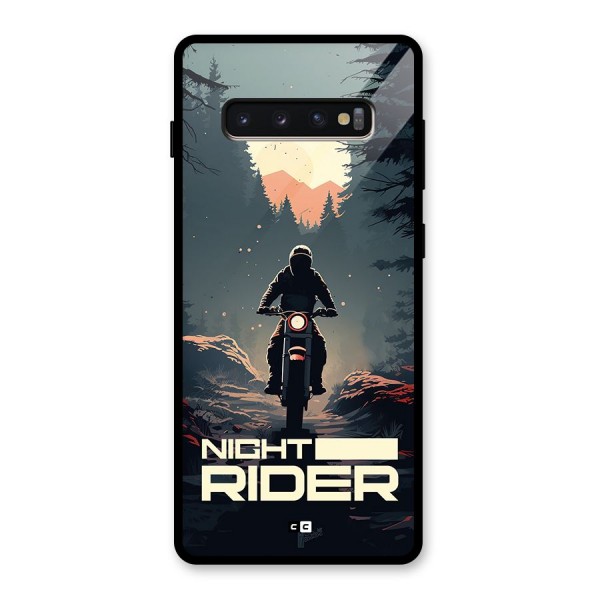 Night Rider Glass Back Case for Galaxy S10 Plus