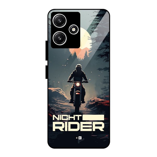 Night Rider Glass Back Case for Poco M6 Pro