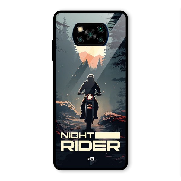 Night Rider Glass Back Case for Poco X3 Pro