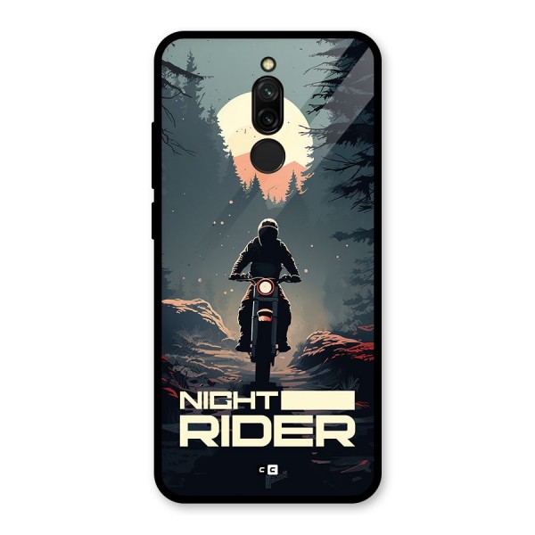 Night Rider Glass Back Case for Redmi 8