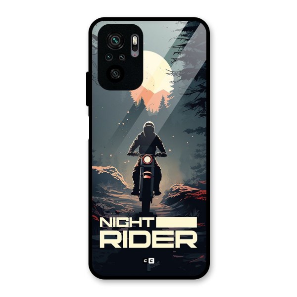 Night Rider Glass Back Case for Redmi Note 10