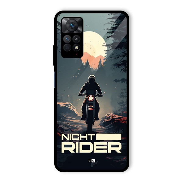 Night Rider Glass Back Case for Redmi Note 11 Pro