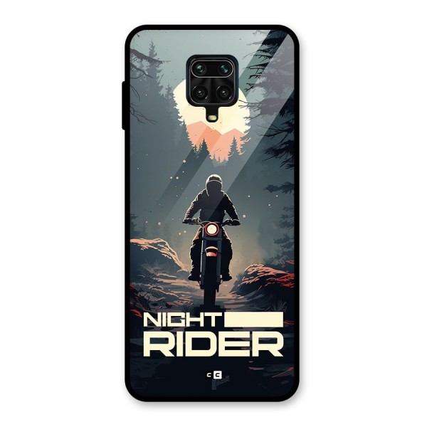 Night Rider Glass Back Case for Redmi Note 9 Pro