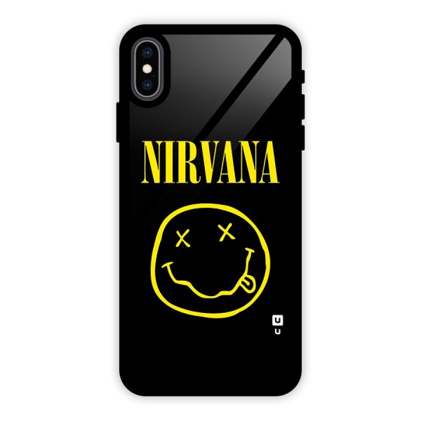 Nirvana Smiley Glass Back Case for iPhone XS Max