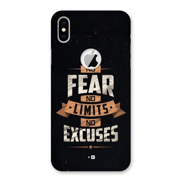 No Excuse Back Case for iPhone XS Logo Cut