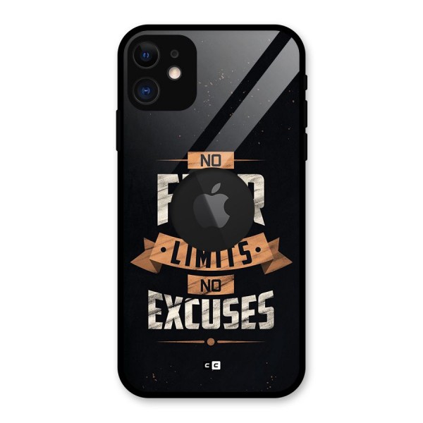 No Excuse Glass Back Case for iPhone 11 Logo Cut