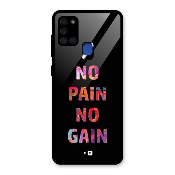 No Pain No Gain Glass Back Case for Galaxy A21s