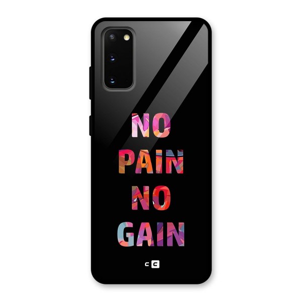 No Pain No Gain Glass Back Case for Galaxy S20