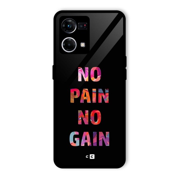 No Pain No Gain Glass Back Case for Oppo F21 Pro 4G