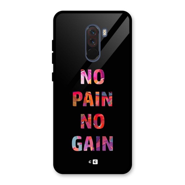 No Pain No Gain Glass Back Case for Poco F1