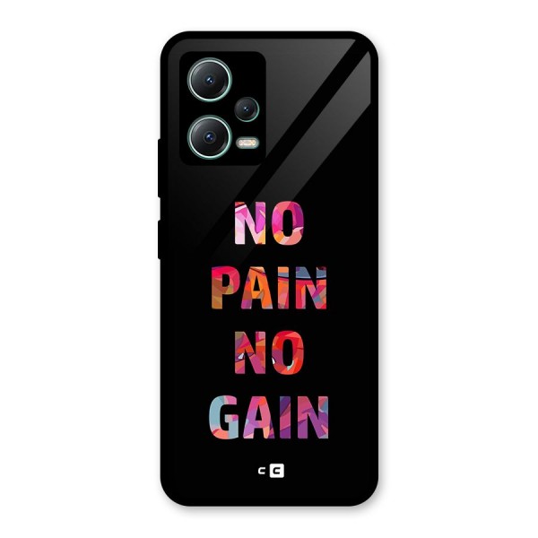 No Pain No Gain Glass Back Case for Poco X5