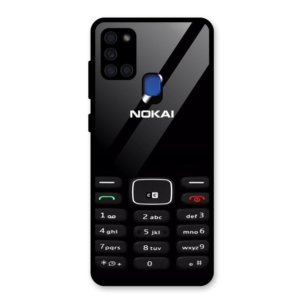 Nokia Bar Print Glass Back Case for Galaxy A21s