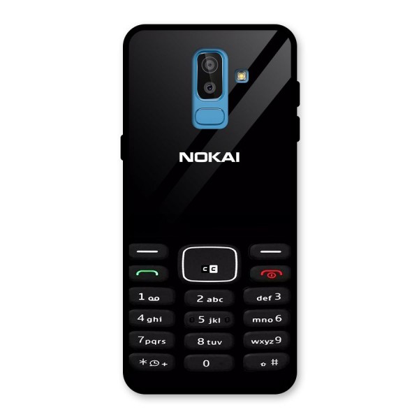 Nokia Bar Print Glass Back Case for Galaxy J8