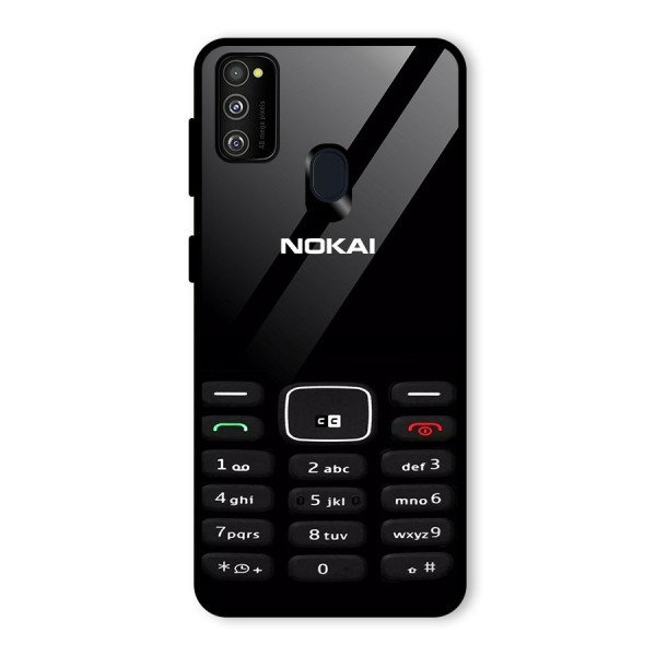 Nokia Bar Print Glass Back Case for Galaxy M21