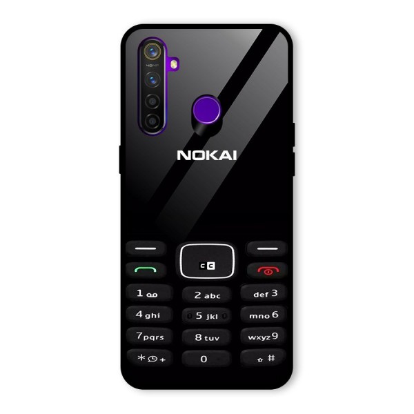 Nokia Bar Print Glass Back Case for Realme 5 Pro