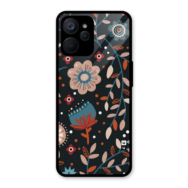 Nordic Arts Flowery Space Glass Back Case for Realme 9i 5G