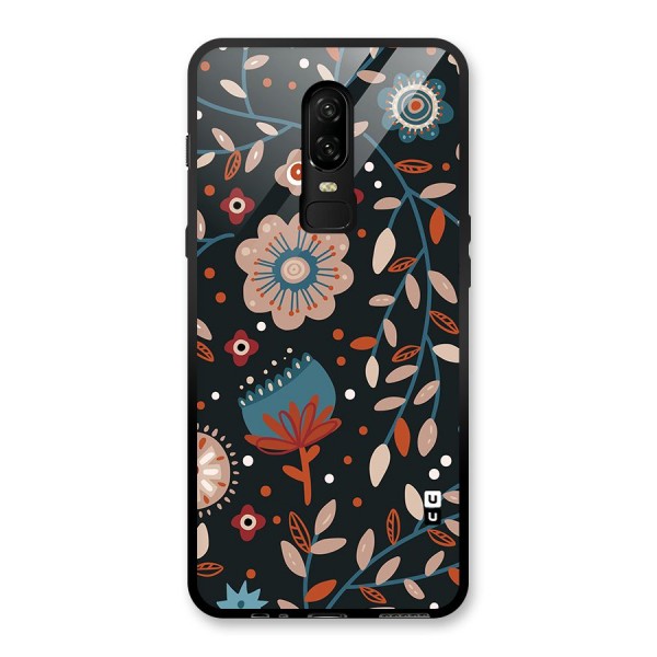 Nordic Arts Flowery Space Glass Back Case for OnePlus 6