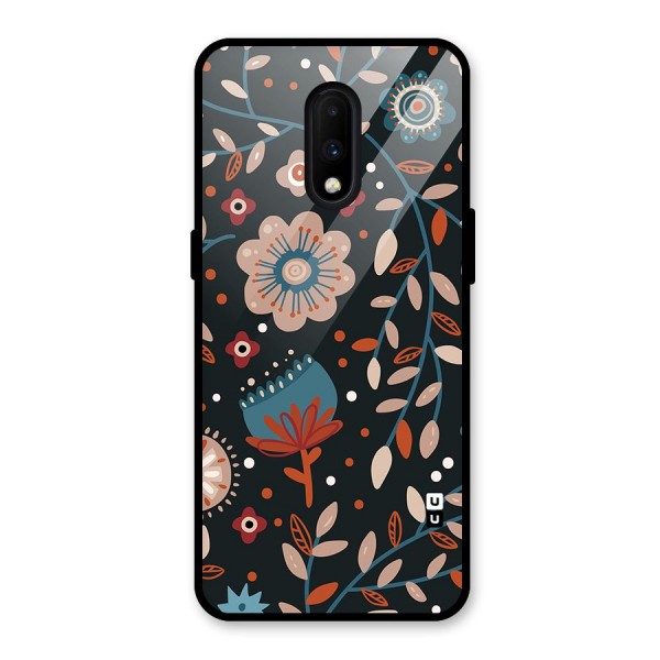 Nordic Arts Flowery Space Glass Back Case for OnePlus 7