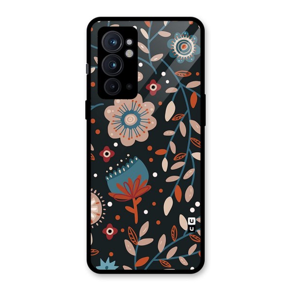 Nordic Arts Flowery Space Glass Back Case for OnePlus 9RT 5G