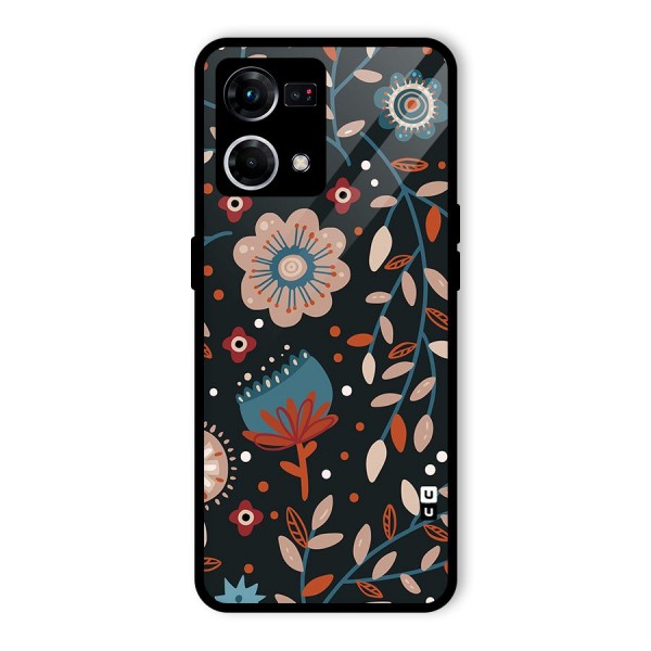 Nordic Arts Flowery Space Glass Back Case for Oppo F21 Pro 4G