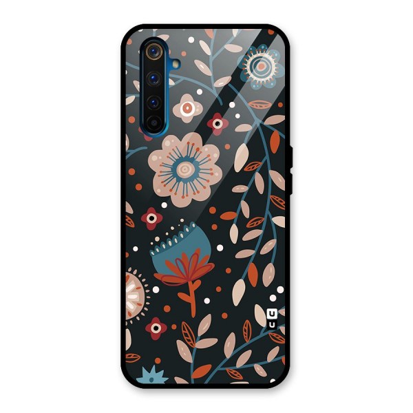 Nordic Arts Flowery Space Glass Back Case for Realme 6 Pro
