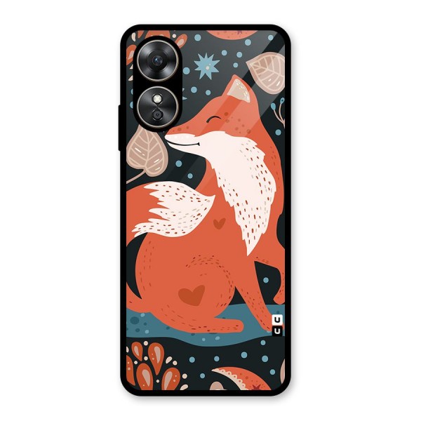 Nordic Arts Fox Glass Back Case for Oppo A17