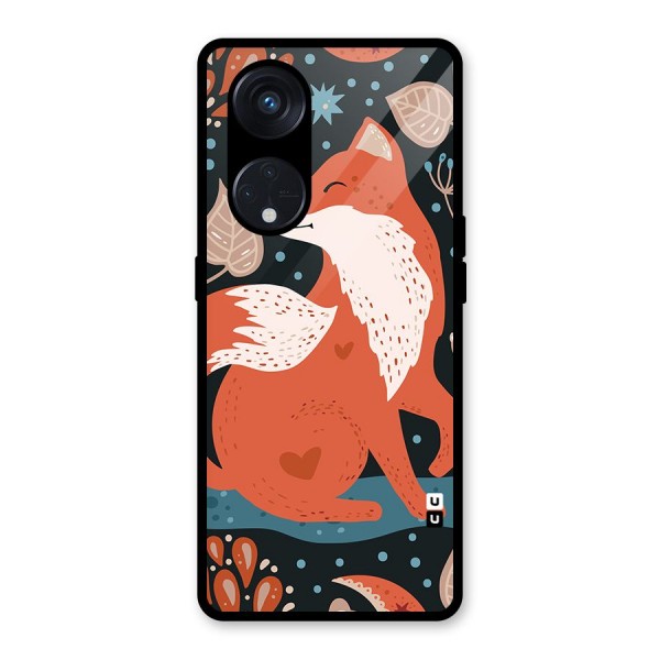 Nordic Arts Fox Glass Back Case for Reno8 T 5G