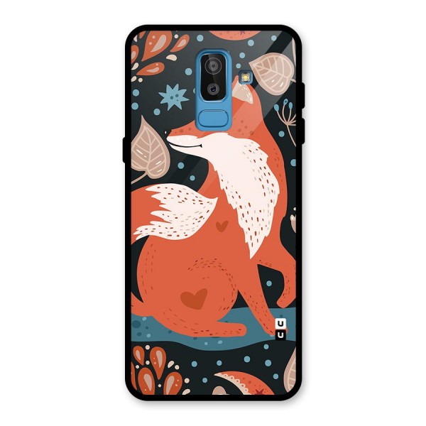 Nordic Arts Fox Glass Back Case for Galaxy J8