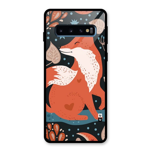 Nordic Arts Fox Glass Back Case for Galaxy S10