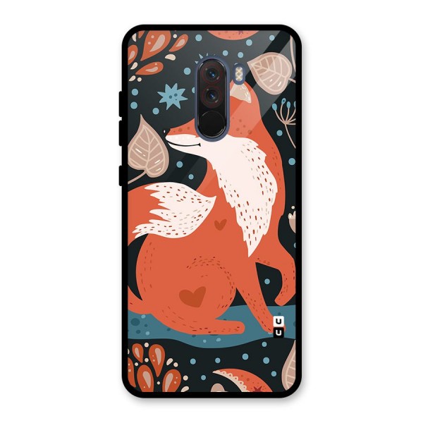 Nordic Arts Fox Glass Back Case for Poco F1