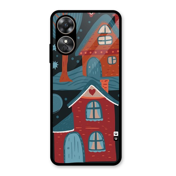 Nordic Arts Houses Glass Back Case for Oppo A17