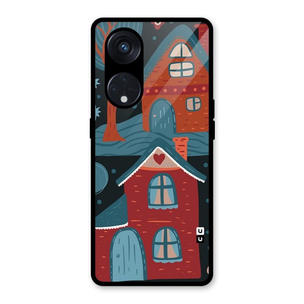 Nordic Arts Houses Glass Back Case for Reno8 T 5G