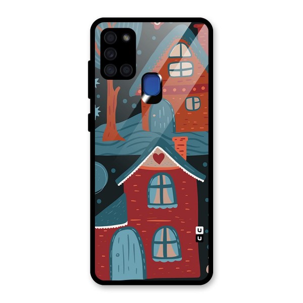 Nordic Arts Houses Glass Back Case for Galaxy A21s