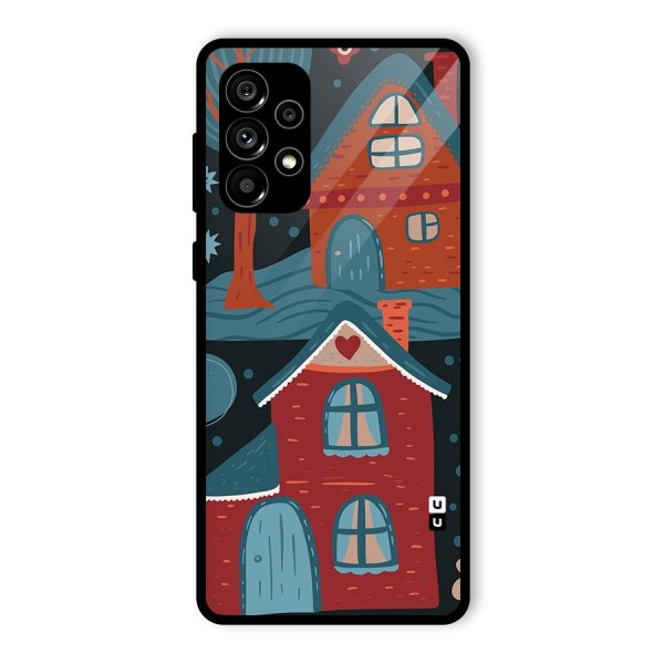 Nordic Arts Houses Glass Back Case for Galaxy A73 5G