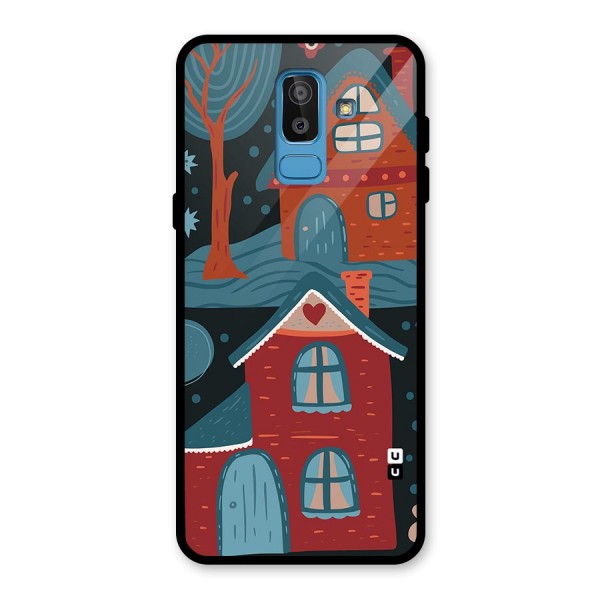 Nordic Arts Houses Glass Back Case for Galaxy J8