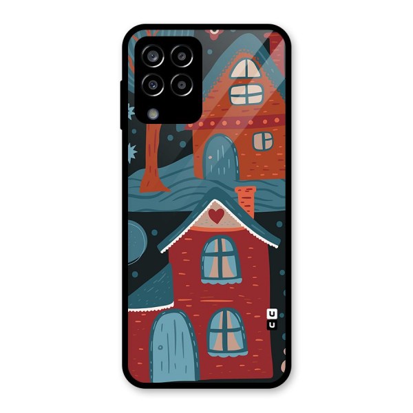 Nordic Arts Houses Glass Back Case for Galaxy M33