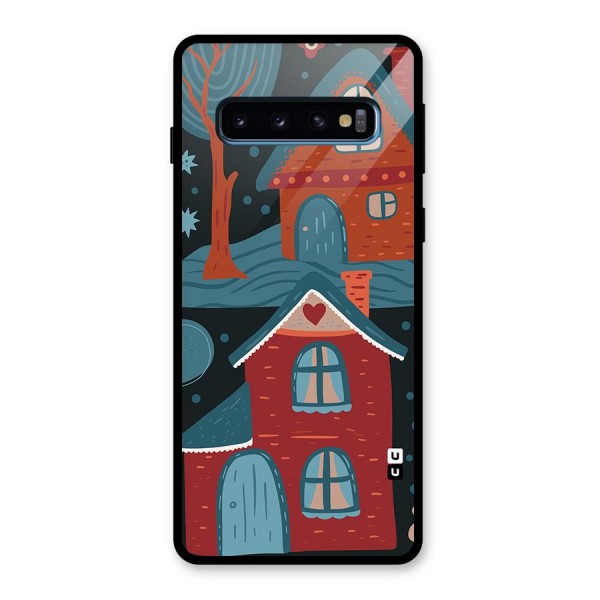 Nordic Arts Houses Glass Back Case for Galaxy S10