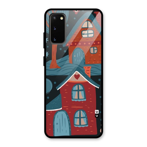 Nordic Arts Houses Glass Back Case for Galaxy S20