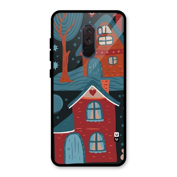 Nordic Arts Houses Glass Back Case for Poco F1