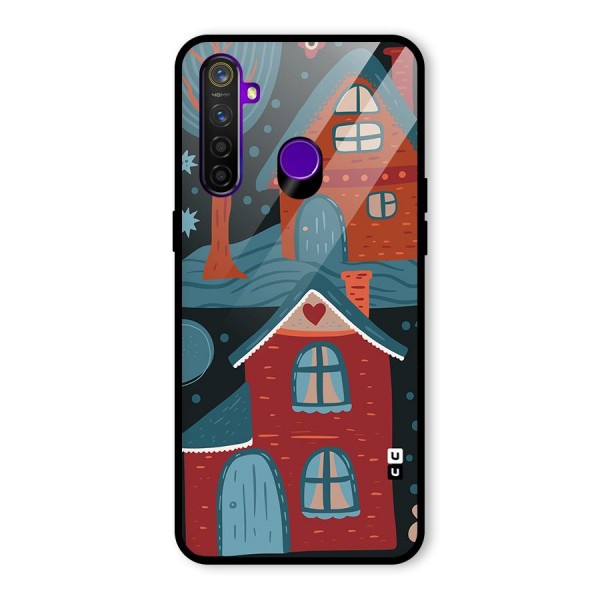 Nordic Arts Houses Glass Back Case for Realme 5 Pro