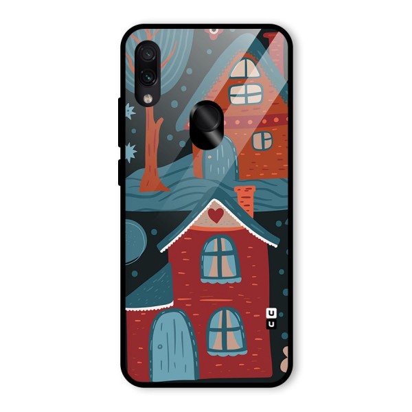 Nordic Arts Houses Glass Back Case for Redmi Note 7S