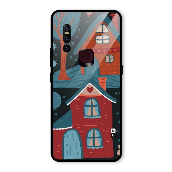 Nordic Arts Houses Glass Back Case for Vivo V15