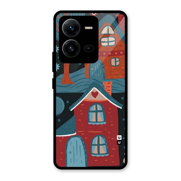 Nordic Arts Houses Glass Back Case for Vivo V25